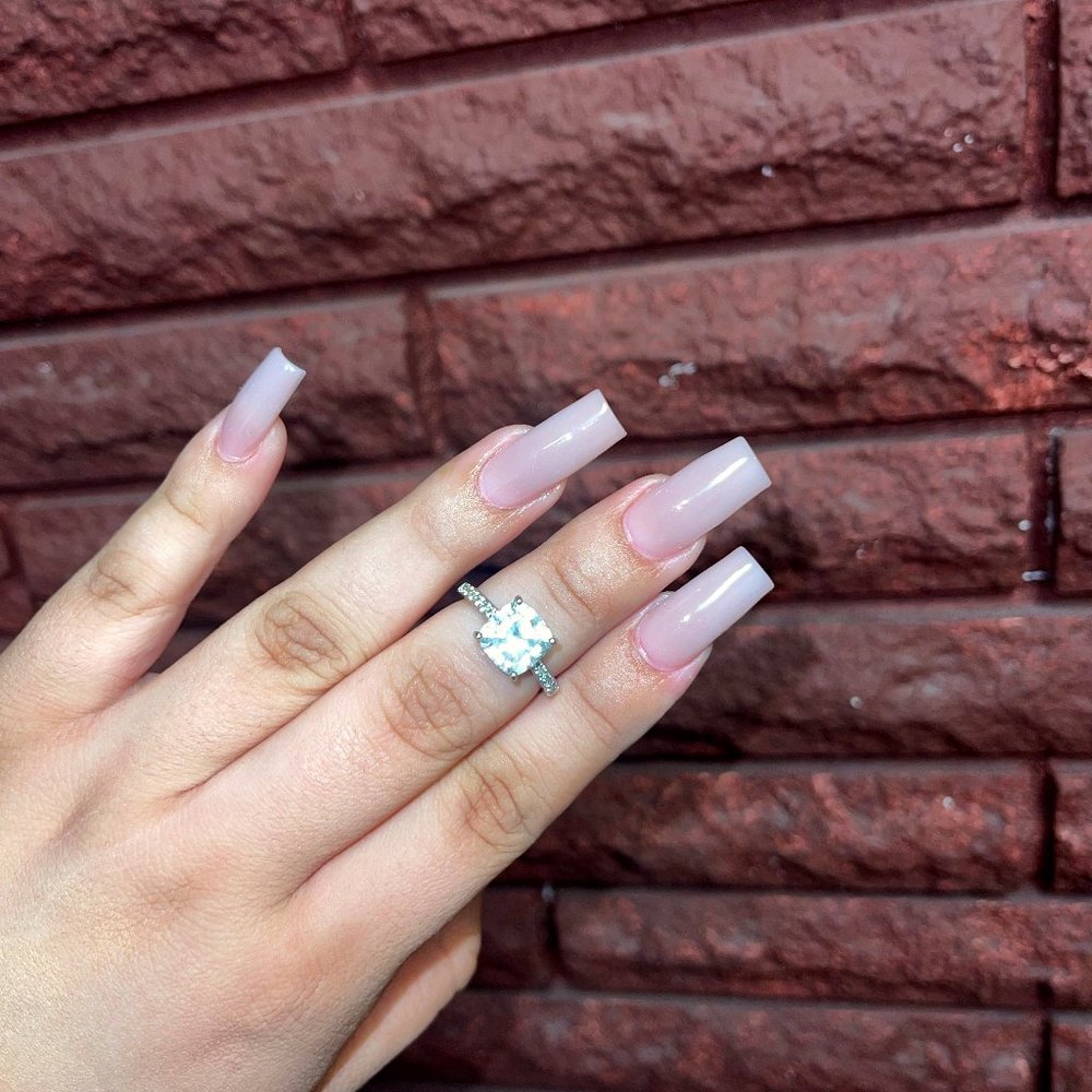 Diamonique Cushion Soiltare Ring Size 10